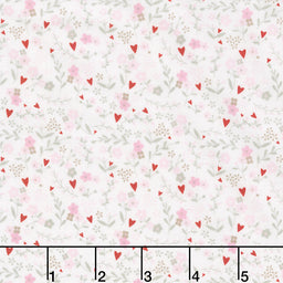 Guess How Much I Love You - Pink - Heart Floral Pink Yardage Primary Image