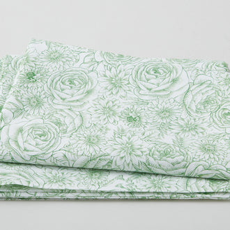 Love Letters - Timeless Toile Green 2 Yard Cut