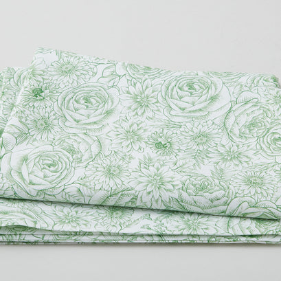 Love Letters - Timeless Toile Green 2 Yard Cut