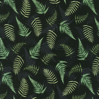 Daydream Garden - Fern Toss Black Yardage