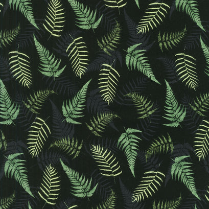 Daydream Garden - Fern Toss Black Yardage