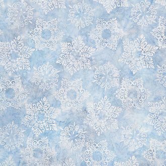 Artisan Batiks - Winter Wonderland Snowflakes Cloud Metallic Yardage