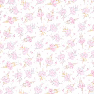 Ballet Bunnies - Pretty Bunnies Ballerinas White Yardage