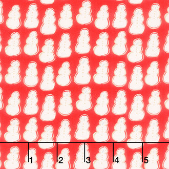 Christmas in the City - Frosty Snowman Red Yardage