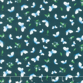 Lemon Fresh - Lemon Verbena Navy Yardage