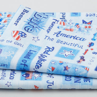 Hometown America - Patriotic Patchwork Blue 2 Yard Cut
