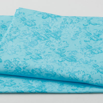 Floral Mash Up Blender - Turquoise 2 Yard Cut