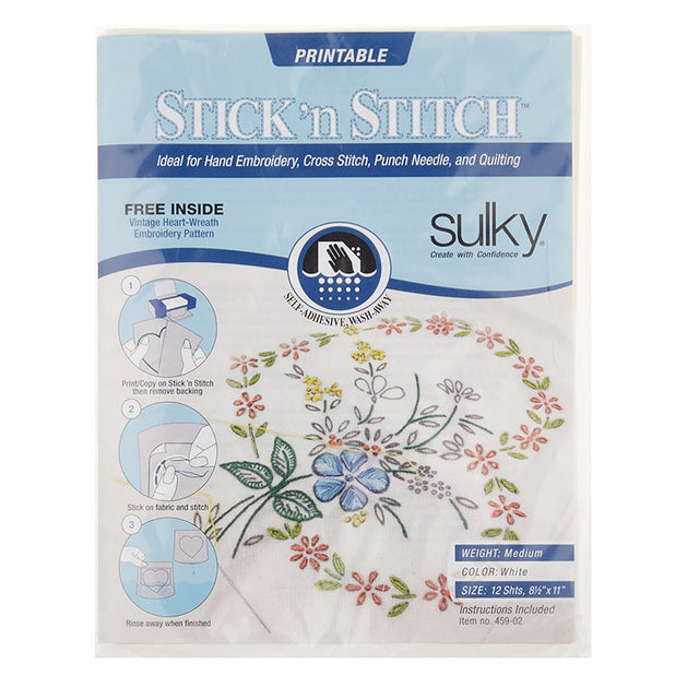 Sulky Stick N Stitch Stabilizer Printable Quilting Embroidery