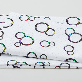 Flower Power - Circles White 2 Yard Cut