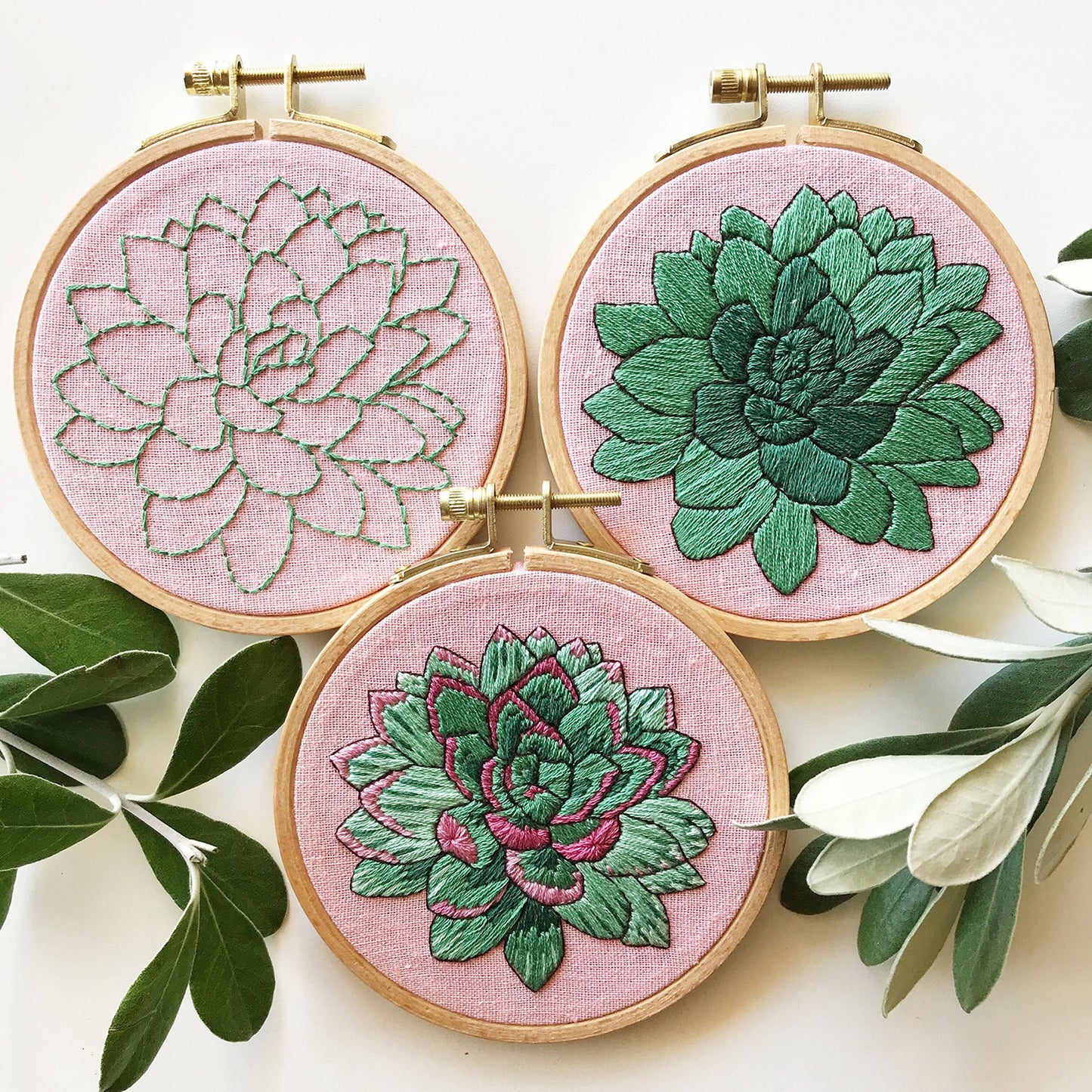Sweet Succulent Embroidery Kit Primary Image