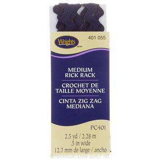 Navy Medium Rick Rack (2 1/2 yard package)