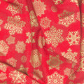 Holiday Flourish - Snow Flower - Gold ColorstorySnowflakes Crimson Yardage Alternative View #1