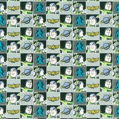 Toy Story - Buzz Spotlight Buzz Block Grey Yardage