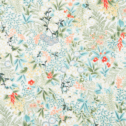 Imperial Collection - Honoka Teal Colorstory Foliage Meadow Metallic Yardage