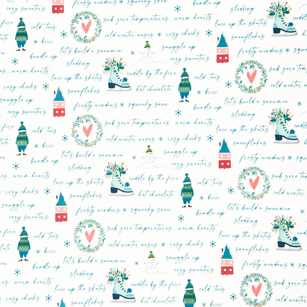 Arrival of Winter - Text Cream Yardage Primary Image