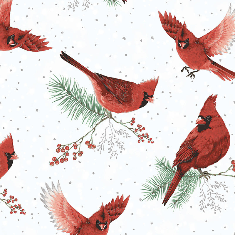 Cuddle® Prints - Frost Flight Cardinal Digitally Printed Yardage Primary Image