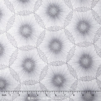 Nature's Pearl - Dandelion Dots White/Gray Pearlized Yardage