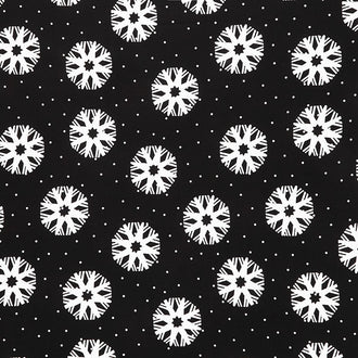 Nicholas - Snowflake Dots Black Yardage