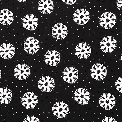 Nicholas - Snowflake Dots Black Yardage