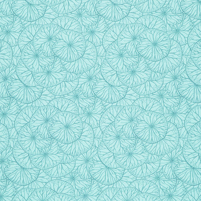 Water Lilies - Lily Pad Toile Seafoam Yardage