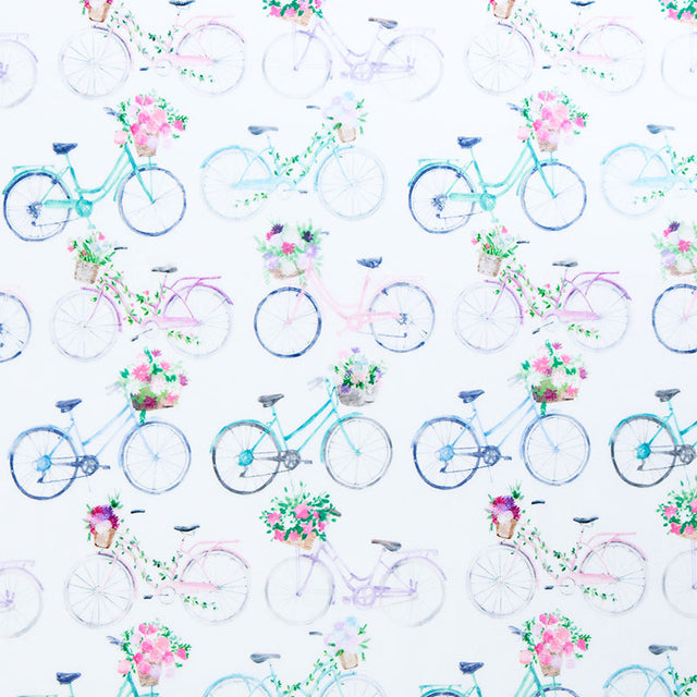 Cuddle® Prints - Bicycle Blooms Multi Digitally Printed Yardage Primary Image