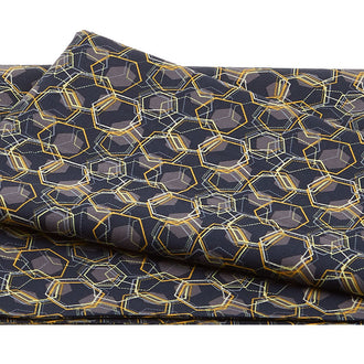 Mellow Yellow - Honeycomb Geometric Black 2 Yard Cut