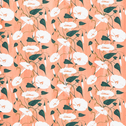 Daybreak - Morning Glories Coral Yardage