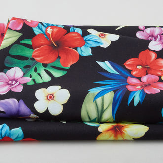 Let's Get Tropical - Aloha Black 2 Yard Cut
