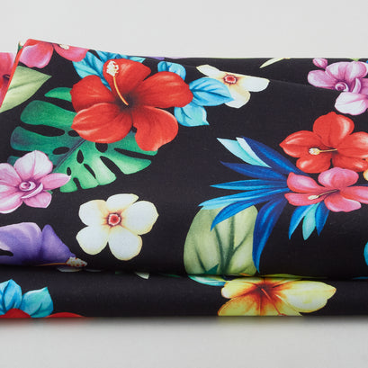 Let's Get Tropical - Aloha Black 2 Yard Cut