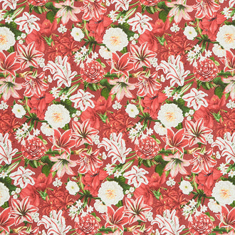Merry Christmas - Packed Christmas Floral Red Multi Yardage