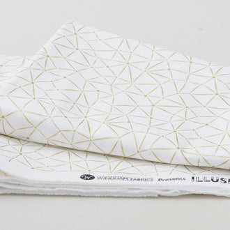 Illusion - Web White Metallic 2 Yard Cut