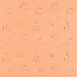 Little Things - Animals Coral Yardage Primary Image