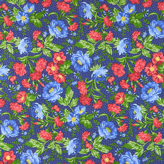 Jubilee - Floral Indigo Yardage