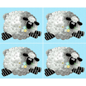 Lewe the Ewe - Sheep Blocks Light Blue Panel Primary Image