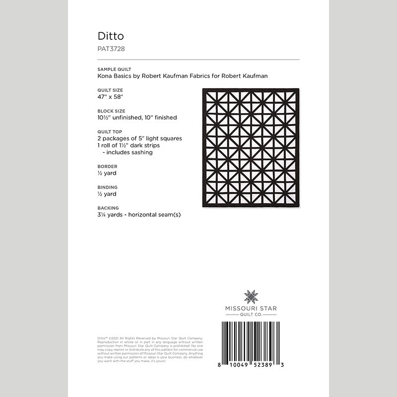 Digital Download - Ditto Quilt Pattern by Missouri Star Alternative View #1