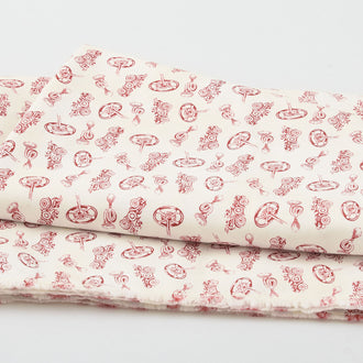 Memories in Redwork - Car Novelty Pale Cream 2 Yard Cut