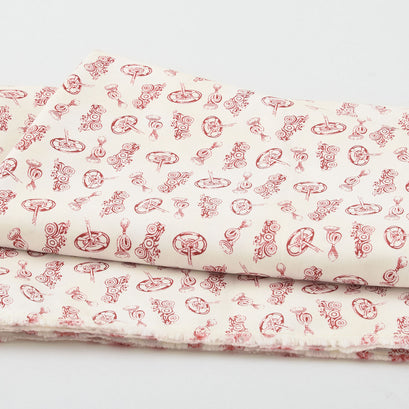 Memories in Redwork - Car Novelty Pale Cream 2 Yard Cut