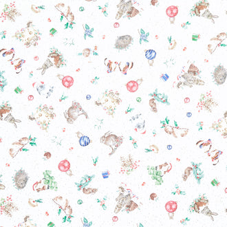 One Snowy Day - White Furry Friends Yardage