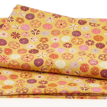 Ocean Jewels - Sea Urchins Yellow 2 Yard Cut