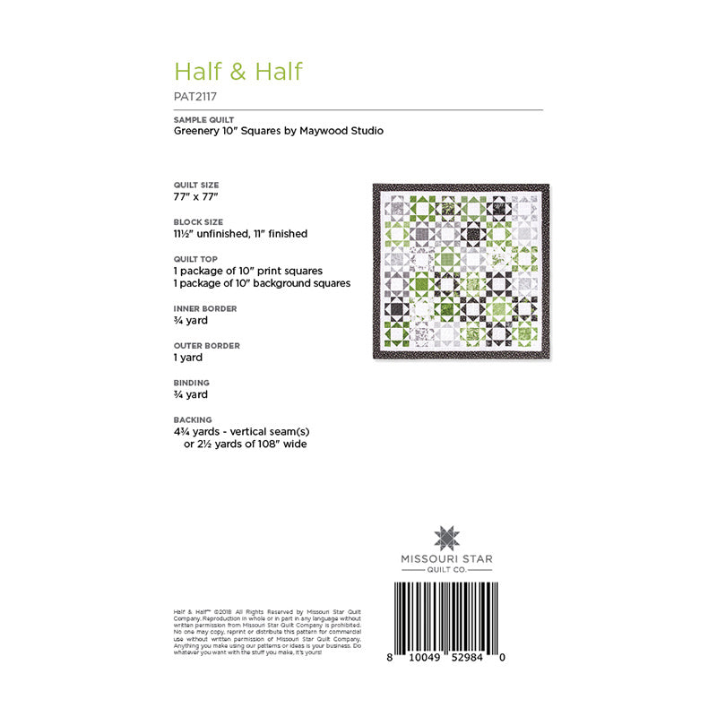 Half & Half Quilt Pattern by Missouri Star Alternative View #1