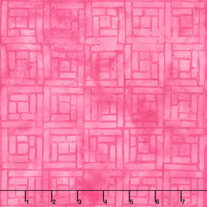 Bits and Pieces Batiks - Squares Pink Plum Yardage