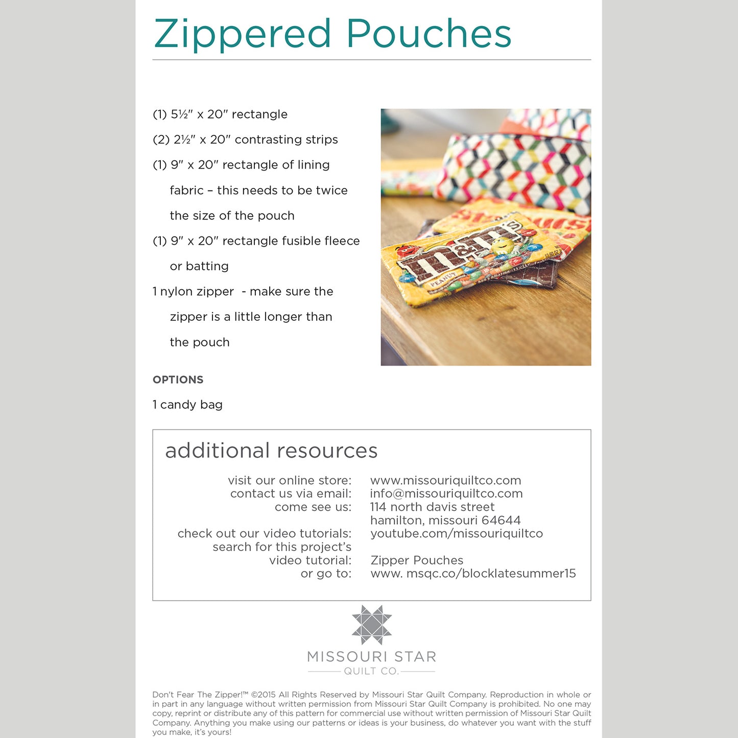 Digital Download - Zippered Pouches Quilt Pattern by Missouri Star Alternative View #1