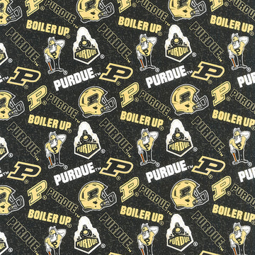 NCAA - Purdue Tone on Tone Black Yardage Primary Image