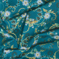 Jaikumari - Swirl Teal Metallic Yardage Alternative View #1