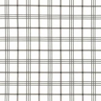 Black Tie - Plaid Off White Yardage
