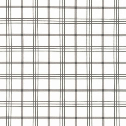 Black Tie - Plaid Off White Yardage