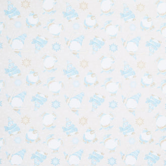 I Love Sn'Gnomies - Skiing Gnomes Beige Flannel Yardage