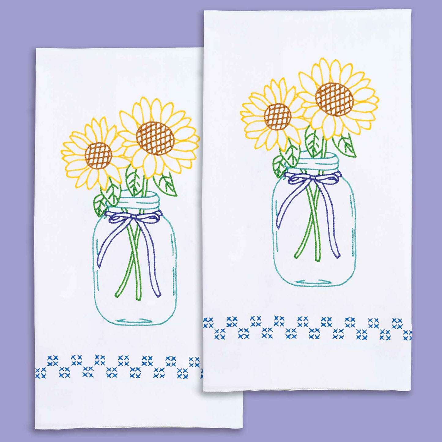 Sunflowers Embroidery Hand Towel Set Primary Image