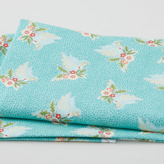 Love Santa - Christmas Dove Blue 2 Yard Cut