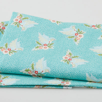 Love Santa - Christmas Dove Blue 2 Yard Cut